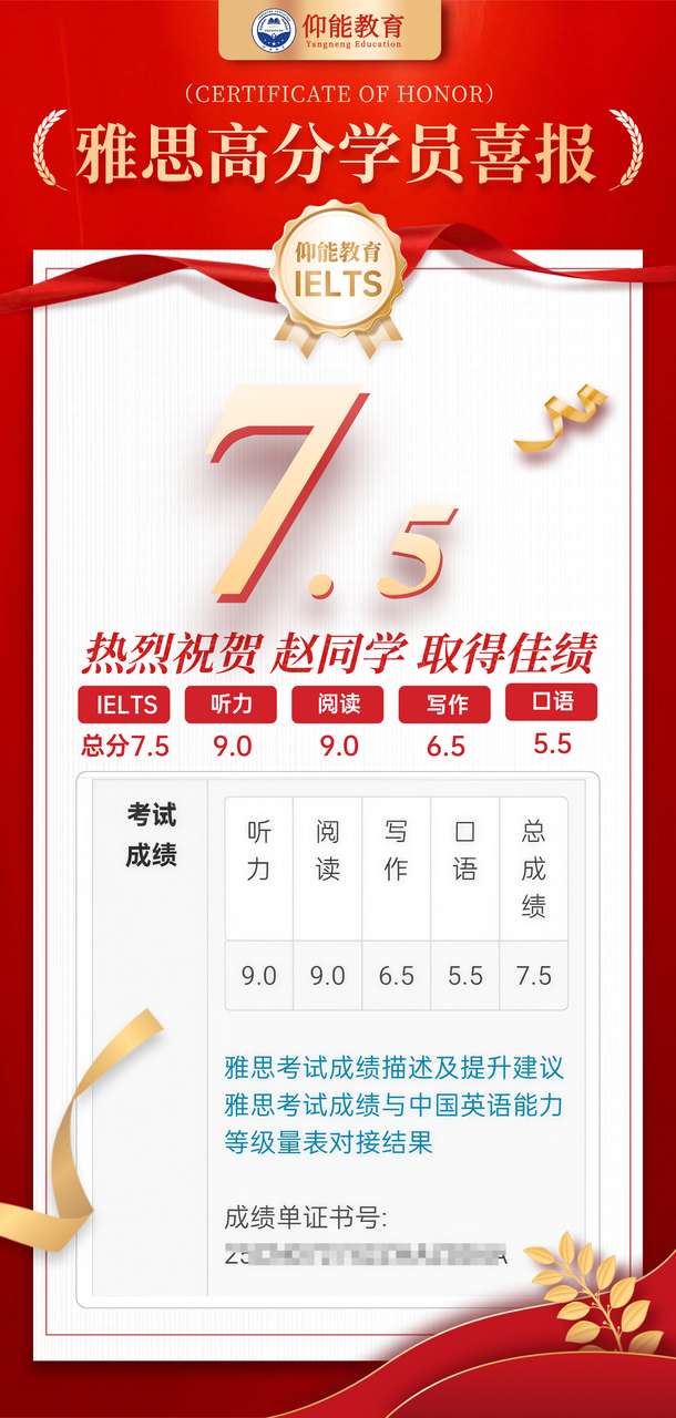 雅思喜报